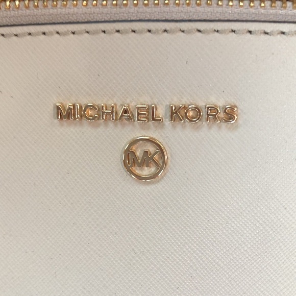 NWT Michael Kors leather satchel sand w lizard accents zip top 13x9x5 - Picture 2 of 8